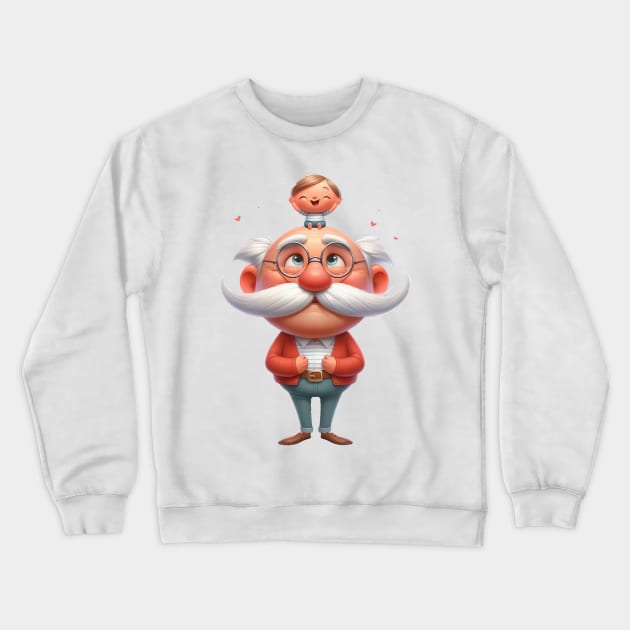 Copy of Cute Grandpa With Grandson Crewneck Sweatshirt by Dmytro